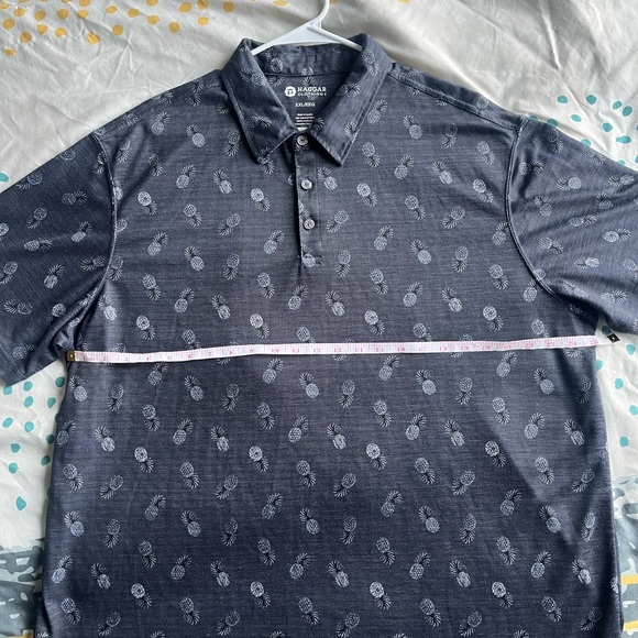 Haggar Mens Pineapple Polo Shirt Size XXL Blue Short Sleeve Collared - Picture 6 of 6